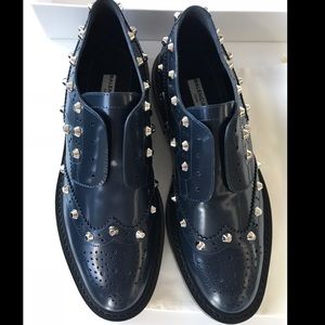 Balenciaga BLUE OBSCUR/silver stud brogues NIB